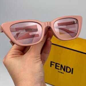 Fendi FE40089I 72U FOLDING BRAND NEW Sunglasses Shiny Pink Mirror Pattern Women